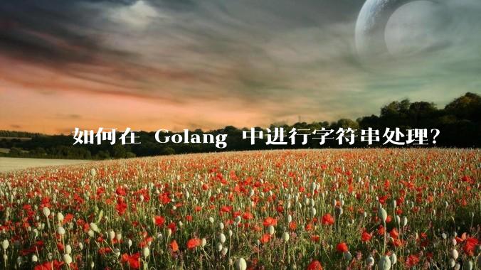 如何在 Golang 中进行字符串处理？